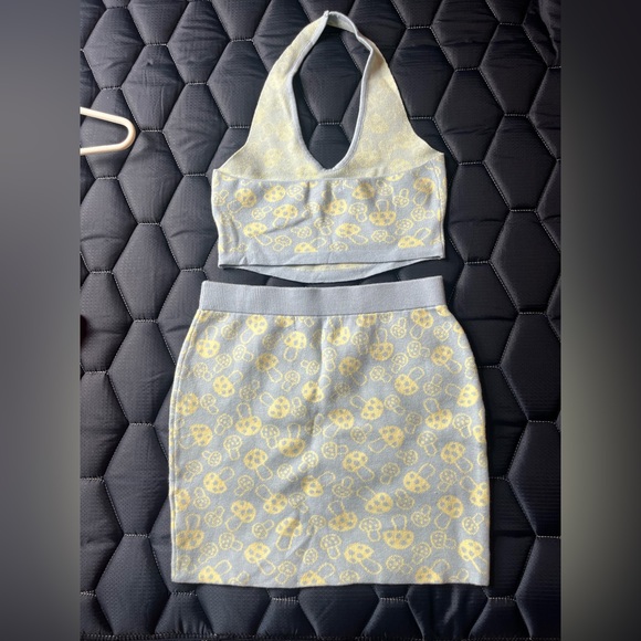 Motel Rocks Riani Baby shroom blue and yellow skirt and top set - Picture 5 of 6